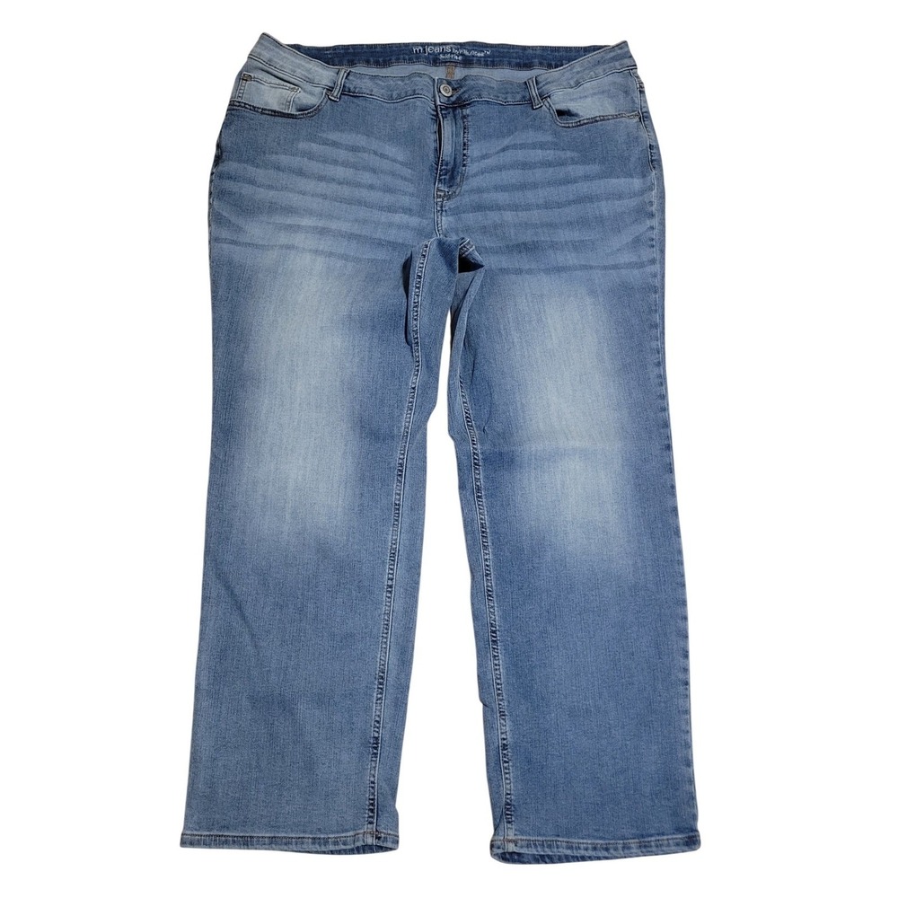 Maurices m jeans Women 24W Short Blue Mid-Rise Straight Leg Denim Excellent